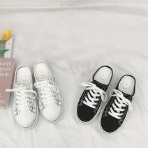 신사별 자연스러운 키높이 스니커즈뮬 여성블로퍼 4CM 캔버스