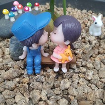 diy 귀여운 미니어쳐 벤치뽀뽀커플 테라리움 화분꾸미기, 상세페이지 참조