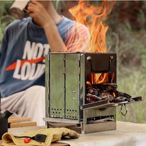 일루몬트 캠핑 접이식 미니 화로대 화목난로 휴대용 스텐 난로, (소형)