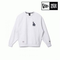 [엔터식스]뉴에라 [기모X] 뉴에라 MLB 3D 오버핏 LA 다저스 엠블럼 맨투맨 헤더 그레이 1357009313570093