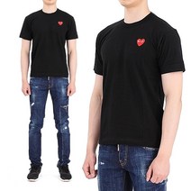 [꼼데가르송] AZ T108 051 1 남성 하트 반팔티셔츠