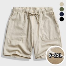모니즈 S~2XL 여름용 시원한 린넨 라이크 스퍈 밴딩 면 반바지 빅사이즈 BPT179