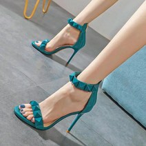 금척몰 여름 일자 발목 스트랩샌들 킬힐 10cm 깔끔 구두