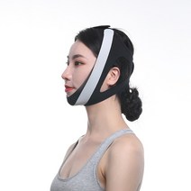 벌어진입 코골이 방지 수면 교정 벨트 수면중 입벌림 턱 압박 벤드, 메쉬 통기성 이중 지원 블랙_S