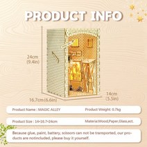 책꽂이 미니어처 DIY 장식품 북 도서 구석 선반 키트 매직 골목 가구 장난감 선물, N01 .MK04