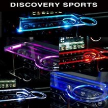 ArtX 랜드로버 디스커버리 스포츠 1세대 USB 5V LED 2단 차량용 무중력테이블 컵홀더 식탁 자동차 선반 핸드폰 거치대 수납용품, 추가안함, 아이스블루LED, 일반 타입