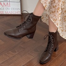 구두모모 레이스업 워커 앵클 부츠 (5.5cm)