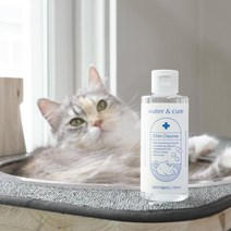 [워터앤큐어] 고양이 턱검은깨 관리 턱드름 염증 예방 턱클리너 100ml+월간스틱 츄르 5p