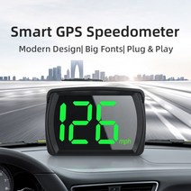 범용 자동차 HUD 헤드 업 디스플레이 속도계 GPS 2.8 인치 큰 글꼴 디지털 시계 게이지 액세서리, 한개옵션0, 한개옵션0