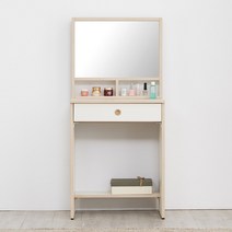 [에타홈] [스코나]플로라 600 입식 화장대 세트(사각거울), 아이보리