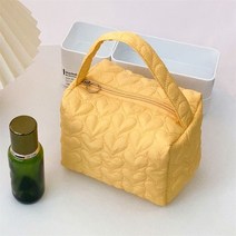 마카롱 컬러 퀼트 러브 베개 가방 귀여운 지퍼 대용량 화장품 가방 부드러운 미니 핸드백, T05-노란색