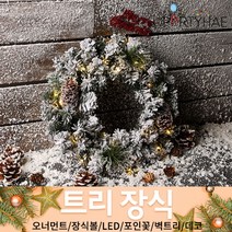 (주)파티해 크리스마스 트리 장식2 E-I - 벽트리 세트 리스 미니트리 모루, G10_눈꽃장식리스(30cm)