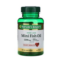 네이쳐스 바운티 피쉬오일 1290mg 90 미니 소프트젤 오메가3 EPA DHA 함유, 1개, 기본