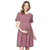HELLO MIZ 여성용 임산부 포멀 드레스 앞면 & 뒷면 블러쉬 솔리드. Large, X-Large, Mauve Solid