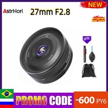DSLR 카메라 렌즈 Astrhori RockStar 27mm F2.8 대형 조리개 고정 초점 캐논 EF-M M4/3 후지 니콘 Z, 소니 E