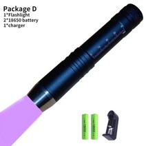 아크릴무드등 Led 자외선 손전등 조명 보석 검사 인증 플래시 빛 얼룩 감지기 토치, 4.Package D