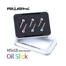 가스 켓 골드 Blac 위험 사이클링 볼트 자전거 스템 용 와셔가있는 M5 * 18 20 고정 티타늄 합금 나사, M5x18mm rainbow
