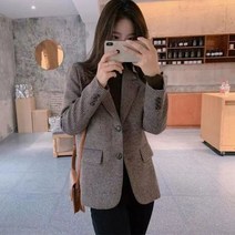 헤링본자켓 자켓 정장 여성 코트 콤비 하객 트위드 헤링본 비지니스