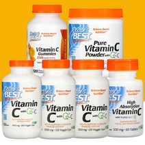 닥터스 베스트 비타민 C 6종 모음 500 1000 mg 60 120 360 정 분말 250g 구미 젤리 120개 Q-C PureWay, Q-C 1000mg 360베지 캡슐(최대4개)