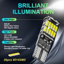 방향 차폭 신호 경고등 램프 BMW 미니 쿠퍼 차량용 LED 전구 실내 돔 조명 트렁크 램프 주차 10x T10 W5, 03 빨간