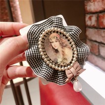 유럽 패션 플러시 천으로 진주 라인 석 번호 5 브로치 핀 액세서리 여성 코사지 정장 커프 브로치 핀