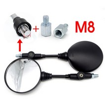 슈퍼커브사이드미러 슈퍼커브 백미러 2pcs 10mm 오토바이 백미러 혼다 실버 윙 스페이시 110 st1100 st1300 steed 400 600 vlx400 super 호환, hsj-002-m8