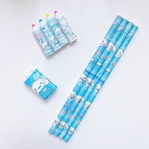 로지도이 캐릭터3종세트 연필캡4p+연필4p+지우개 세트, 마이멜로디