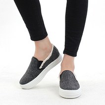 준디자인 3cm 겨울 여성 체크 모직 데일리 벨보아 슈즈 따뜻한 슬립온