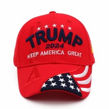 트럼프 2024 모자 도널드 Keep America Great MAGA 카모 자수 조절 가능한 야구 모자 레드-마가 586396, Red-b