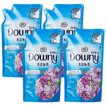 다우니 고농축 섬유유연제 레몬그라스와 달콤한 라일락향 리필, 4개, 700ml
