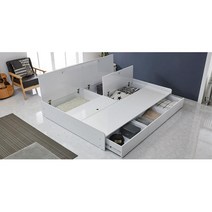 좁은공간 Q노헤드프레임 퀸사이즈 서랍3칸 침대 Q베드, 멀바우