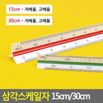 사입-삼각스케일자 15cm/30cm 삼각스케일자 30cm자 15cm자 제도용방안자 도면용자 문구자, 15cm - 고배율