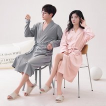 3초샤워가운 커플 잠옷 여성 목욕 가운 성인 순면 가을 2023 새로운 면화 남성 긴 드레싱, 9. 여성 XL에는 남성 L이 함께 제공됩니다. 메인