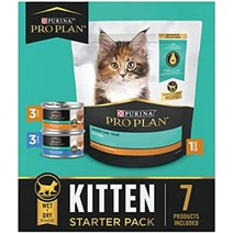 퓨리나 pro plan high protein 습식 kitten 사료 variety pack development kitten - (24), 새끼 고양이 스타터 키트, 치킨  라이스 치킨  간 바다 흰자위  참치, (1) 1lb 가방 및 (6) 3oz. 캔