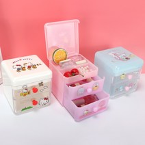 해외 직배송 미니 데스크 오거나이저 악세서리 수납함 정리대 책상 산리오 헬로키티 마이멜로디 시나모롤 폼 검수 출고, B.크림 블루