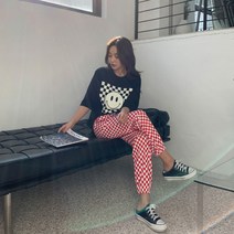 치코엘라- 트드러 체커보드 조거팬츠