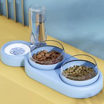 안엎어지는 강아지 고양이 반자동 급수기, 1개, 화이트 3구세트