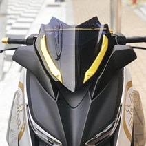 야마하 XMAX300 숏 윈드 스크린 스모그 블랙