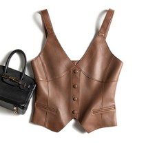 라이더자켓 여성 가죽 레더 을위한 짧은 정품 가죽 조끼 100 진짜 양피 패션 탑 자켓