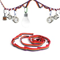 레인보우색상 캠핑 소품걸이용 데이지 체인, 감자쌀롱 레인보우