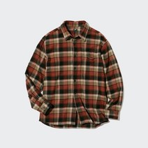 유니클로 플란넬 체크 셔츠 (레귤러카라 긴팔) 451297 E451297-000