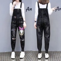라오농 junxiBJ-17 여성 캐릭터 스팽글 데님 멜빵 여자 청 바지 +DSddLV 멜빵 9부 바지