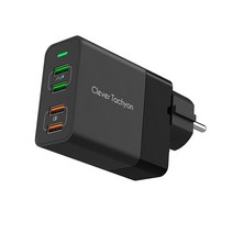 클레버 타키온 60W 4포트 접지형 퀵차지3.0 고속 멀티충전기 GA4QC, 타키온 GA4QC(블랙)