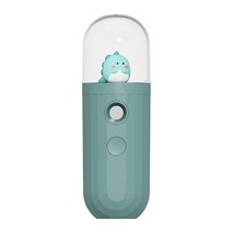 얼굴스팀기 미스트기 홈케어 피부관리기 귀여운 동물 미니 나노 페이셜 분무기 김이 나는 페이셜 가습기 기화기 페이스 스티머 가습기 하이드레이팅 안티에이징, 초록