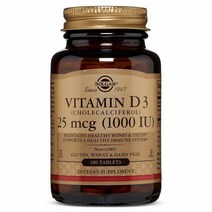 Solgar (미국직배) 솔가 비타민D 1000IU 180정 Vitamin D3 (Cholecalciferol) 25 mcg (1000 IU), 1개