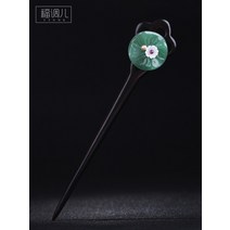 비녀 뒤꽂이 올림머리 한복 머리 장식 헤어 악세사리 옥 연꽃 잎 머리핀 복고풍 47