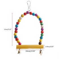 앵무새 물린 장난감 새 링 벨 걸이식 스윙 체인 씹기 걸이형 종 액세서리 1 개, 02 T2  Random color