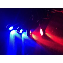 라이트 전구 세트 교체 수리 FSO 플래시 스트로보 스코프 자동차 라이트 어셈블리 4X 3W 16 모델 이글 아이, 01 Red and blue