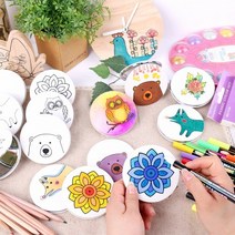 패브릭 손거울 만들기 키트 접이식 휴대용 꾸미기 세트 공예 DIY 일러스트 그림 색칠 선물 재료 공예 체험, 단청(이벤트)