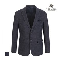 인디안 TREMOLO 남성 블루 마시모 울혼방 멜란지 자켓 _TRBFUUF8226